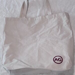 AG Adriano Goldschmied Cotton Canvas Tote Bag 18x 15 Beige